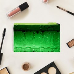 Green Water Droplets Cosmetic Bag (XS) from ArtsNow.com Back