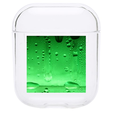 Green Water Droplets Hard PC AirPods 1/2 Case from ArtsNow.com Front