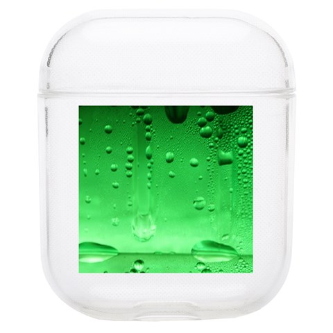 Green Water Droplets Soft TPU AirPods 1/2 Case from ArtsNow.com Front