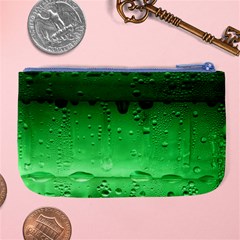 Green Water Droplets Large Coin Purse from ArtsNow.com Back