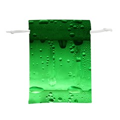 Green Water Droplets Lightweight Drawstring Pouch (S) from ArtsNow.com Front