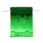 Green Water Droplets Lightweight Drawstring Pouch (S)