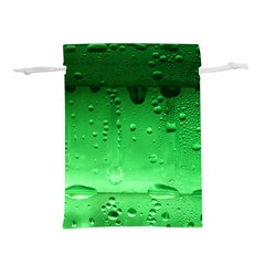 Green Water Droplets Lightweight Drawstring Pouch (L) from ArtsNow.com Front