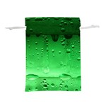 Green Water Droplets Lightweight Drawstring Pouch (L)