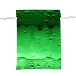 Green Water Droplets Lightweight Drawstring Pouch (XL)