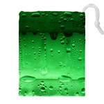 Green Water Droplets Drawstring Pouch (4XL)