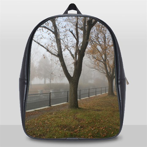 Grey Tree in Fog School Bag (Large) from ArtsNow.com Front