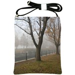 Grey Tree in Fog Shoulder Sling Bag