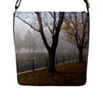 Grey Tree in Fog Flap Closure Messenger Bag (L)