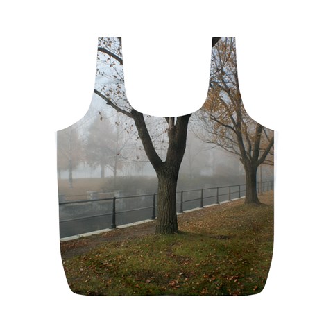 Grey Tree in Fog Full Print Recycle Bag (M) from ArtsNow.com Front