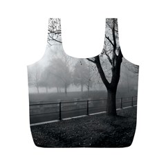 Grey Tree in Fog Full Print Recycle Bag (M) from ArtsNow.com Back