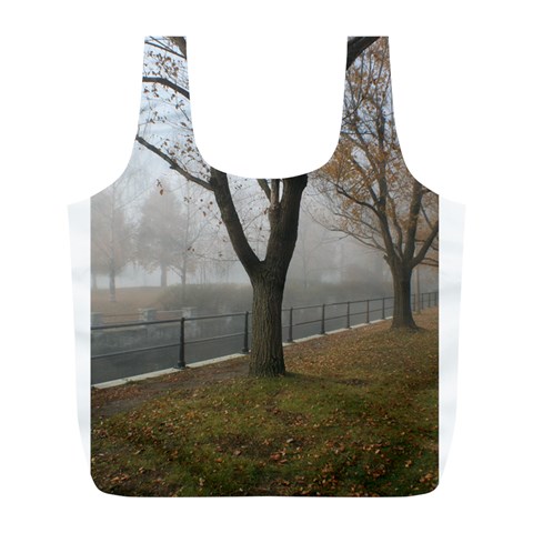 Grey Tree in Fog Full Print Recycle Bag (L) from ArtsNow.com Front