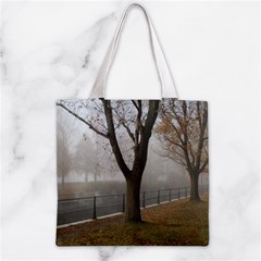 Grey Tree in Fog Zipper Grocery Tote Bag from ArtsNow.com Front