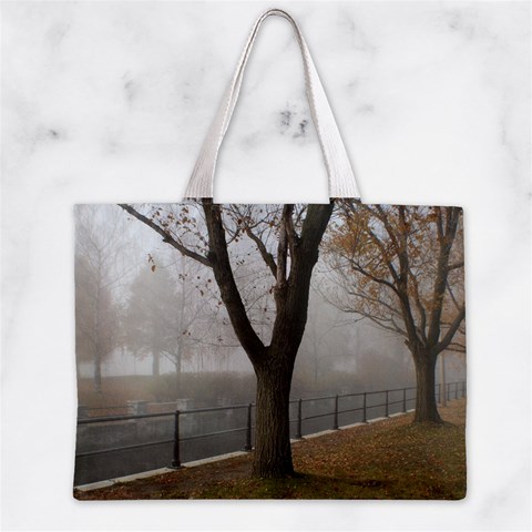 Grey Tree in Fog Zipper Mini Tote Bag from ArtsNow.com Front