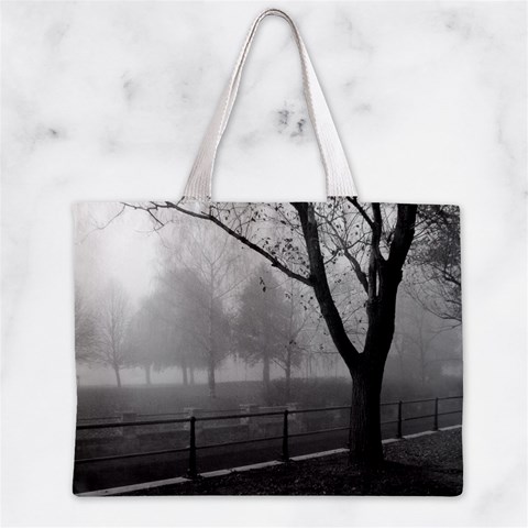 Grey Tree in Fog Zipper Mini Tote Bag from ArtsNow.com Back