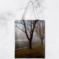 Grey Tree in Fog Zipper Classic Tote Bag from ArtsNow.com Front