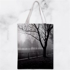 Grey Tree in Fog Zipper Classic Tote Bag from ArtsNow.com Back