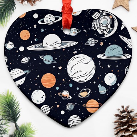 Space Galaxy Universe Stars Sky Ornament (Heart) from ArtsNow.com Front