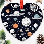 Space Galaxy Universe Stars Sky Ornament (Heart)