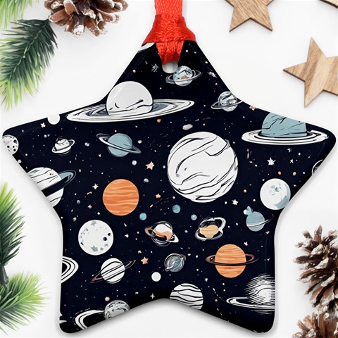 Space Galaxy Universe Stars Sky Ornament (Star) from ArtsNow.com Front