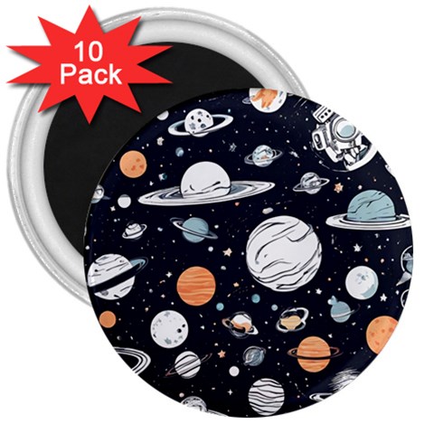 Space Galaxy Universe Stars Sky 3  Magnets (10 pack)  from ArtsNow.com Front