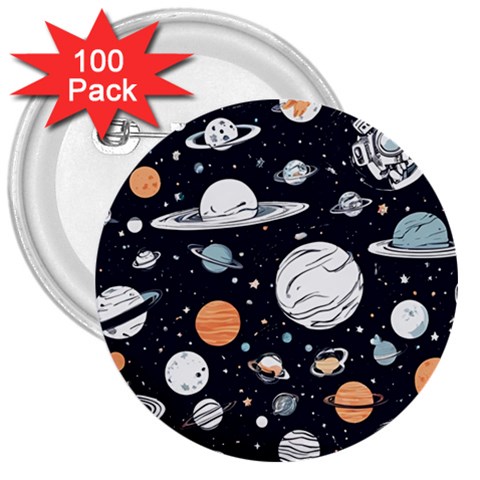 Space Galaxy Universe Stars Sky 3  Buttons (100 pack)  from ArtsNow.com Front