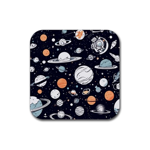 Space Galaxy Universe Stars Sky Rubber Coaster (Square) from ArtsNow.com Front