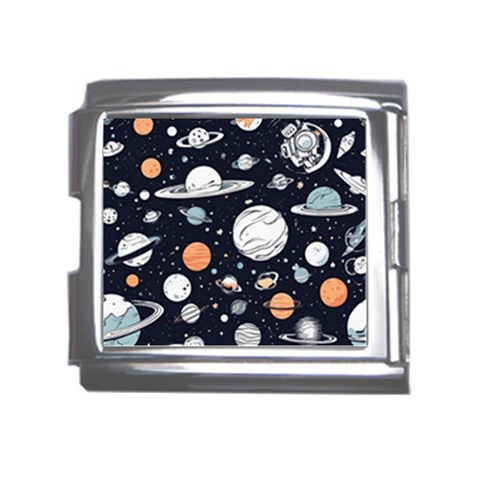 Space Galaxy Universe Stars Sky Mega Link Italian Charm (18mm) from ArtsNow.com Front