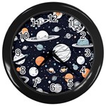 Space Galaxy Universe Stars Sky Wall Clock (Black)