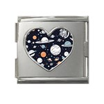 Space Galaxy Universe Stars Sky Mega Link Heart Italian Charm (18mm)