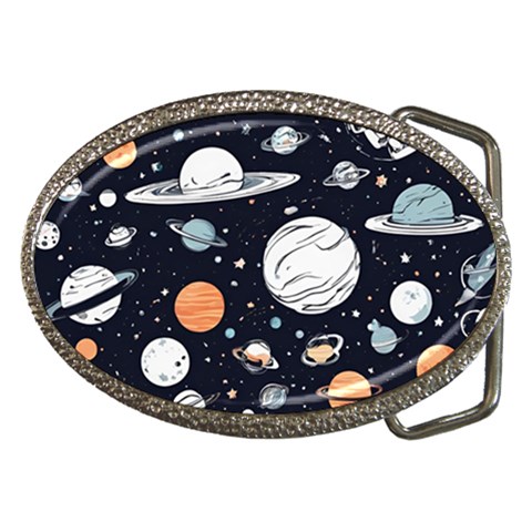 Space Galaxy Universe Stars Sky Belt Buckles from ArtsNow.com Front