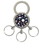 Space Galaxy Universe Stars Sky 3-Ring Key Chain