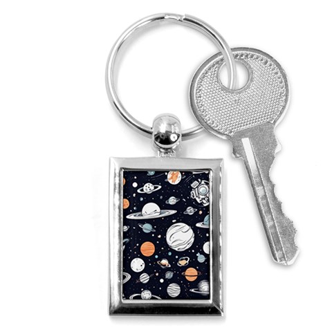 Space Galaxy Universe Stars Sky Key Chain (Rectangle) from ArtsNow.com Front