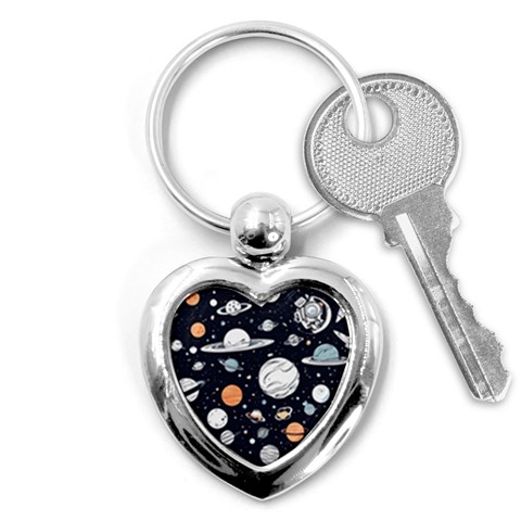 Space Galaxy Universe Stars Sky Key Chain (Heart) from ArtsNow.com Front