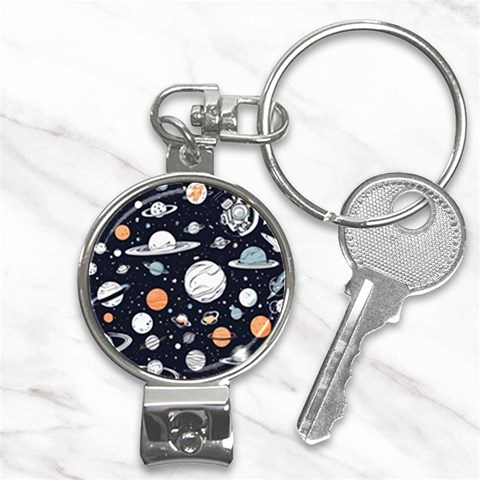 Space Galaxy Universe Stars Sky Nail Clippers Key Chain from ArtsNow.com Front