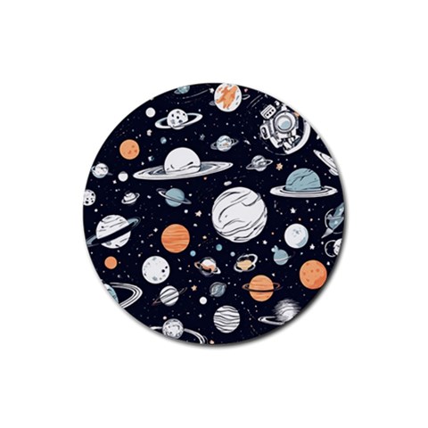 Space Galaxy Universe Stars Sky Rubber Round Coaster (4 pack) from ArtsNow.com Front