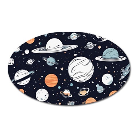 Space Galaxy Universe Stars Sky Oval Magnet from ArtsNow.com Front