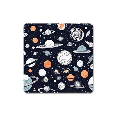 Space Galaxy Universe Stars Sky Square Magnet from ArtsNow.com Front