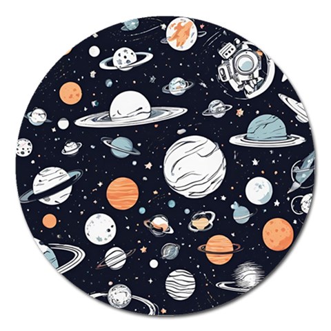 Space Galaxy Universe Stars Sky Magnet 5  (Round) from ArtsNow.com Front