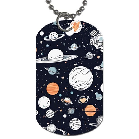 Space Galaxy Universe Stars Sky Dog Tag (Two Sides) from ArtsNow.com Front