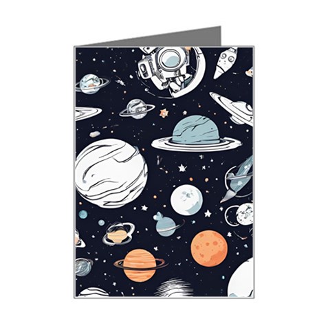 Space Galaxy Universe Stars Sky Mini Greeting Card from ArtsNow.com Left