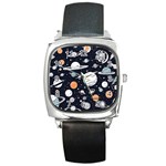 Space Galaxy Universe Stars Sky Square Metal Watch