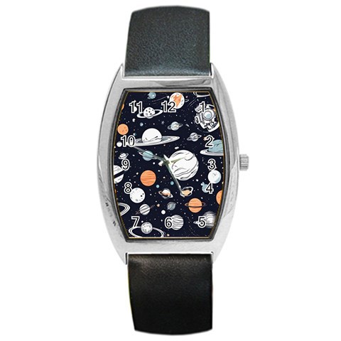 Space Galaxy Universe Stars Sky Barrel Style Metal Watch from ArtsNow.com Front