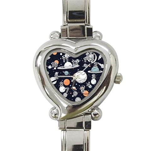 Space Galaxy Universe Stars Sky Heart Italian Charm Watch from ArtsNow.com Front