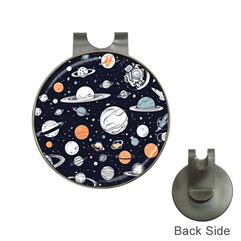 Space Galaxy Universe Stars Sky Hat Clips with Golf Markers from ArtsNow.com Front