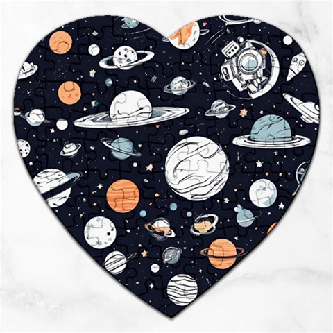 Space Galaxy Universe Stars Sky Jigsaw Puzzle (Heart) from ArtsNow.com Front