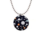 Space Galaxy Universe Stars Sky 1  Button Necklace