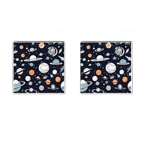 Space Galaxy Universe Stars Sky Cufflinks (Square) from ArtsNow.com Front(Pair)