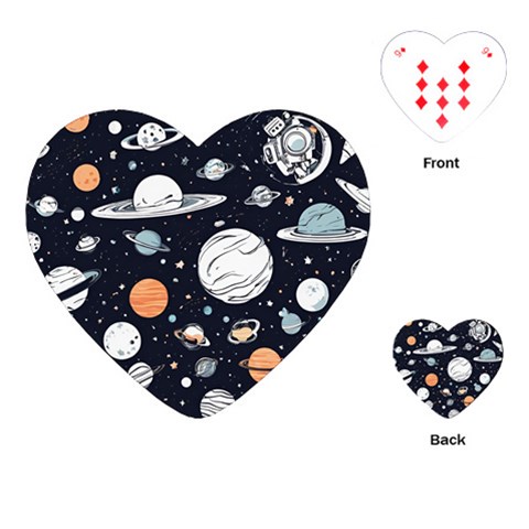 Space Galaxy Universe Stars Sky Playing Cards Single Design (Heart) from ArtsNow.com Front