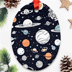 Space Galaxy Universe Stars Sky Oval Ornament (Two Sides) from ArtsNow.com Front